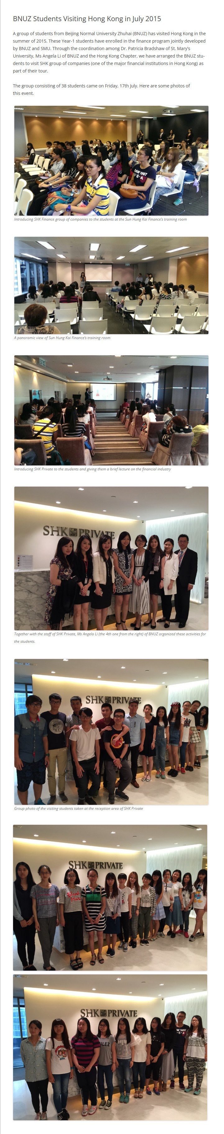 2015-07-17 BNUZ Students Visiting Hong Kong in 2015